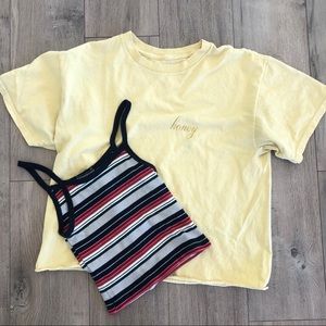 BRANDY MELVILLE 2 piece honey T-shirt and tank top